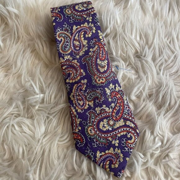 American Living Other - American Living Paisley Tie Purple Yellow Red